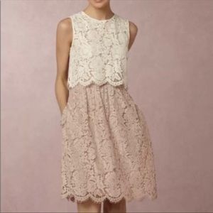 NWOT Beautiful Blush Nude Lace Double lined Jenny Yoo Skirt size 8